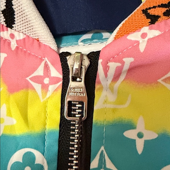 Louis Vuitton Rainbow Monogram Zip Jacket in Pink, Blue, Yellow, Teal - Picture 9 of 10